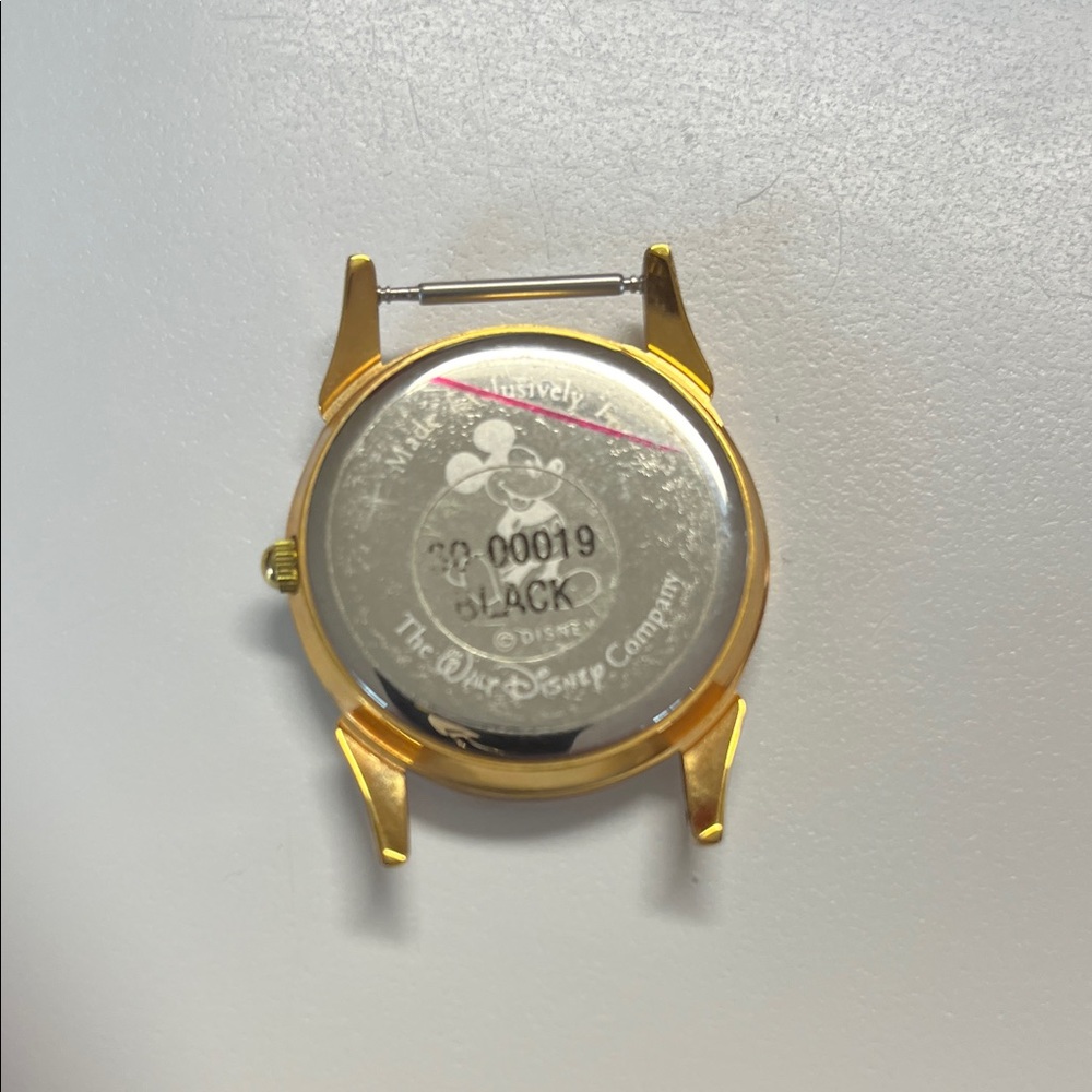 Vintage Gold Skeleton Mickey Mouse  Watch with Brown Leather Strap - Picture 3 of 5
